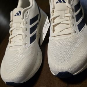 Adidas Men's Cream and Navy Athletic Shoes